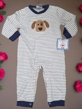 Three sisters plush puppy romper Boys 24 months